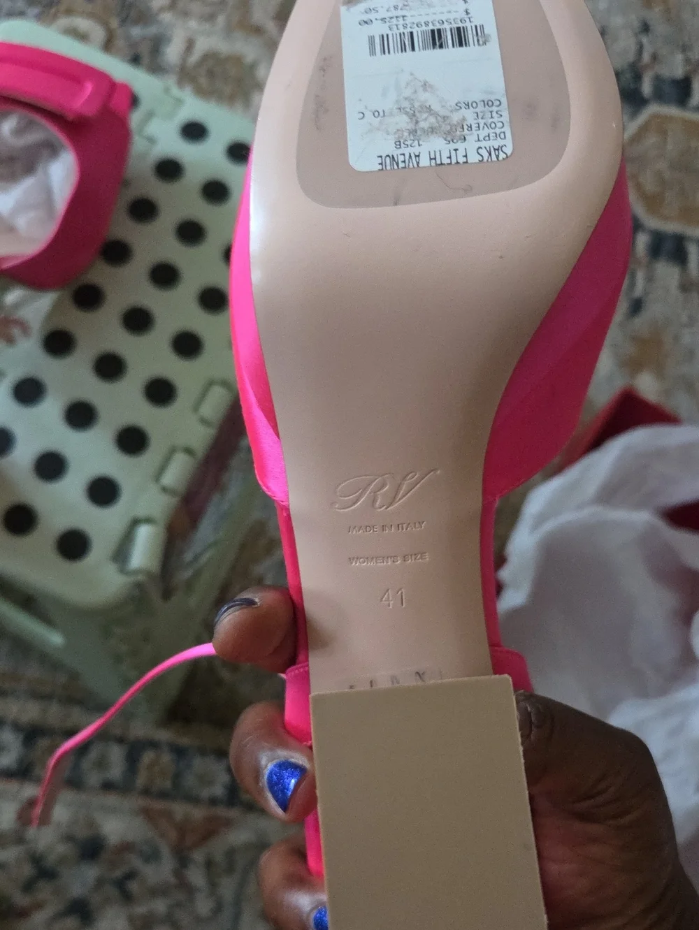Pink Satin Platform Slingback Heels.